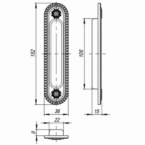 Ручки купе для раздвижных дверей Armadillo SH010/CL Gold-24 золото 24K